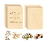 DeJivsin 10pcs Basswood Sheets A3, Balsa Wood Sheets, Plywood Sheets 420x300*2mm, Unfinished Plywood Board for Crafts, Crafts Painting for Crafts, DIY, Wood Engraving, Laser Projects