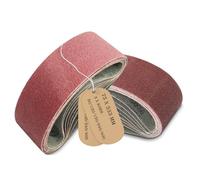 DeJivsin 15 Pieces Sanding Belts 75 x 533 mm, Belt Sander Sanding Belts 3 x Grit 80/120/150/240/400 Assorted Pack for Belt Sander Sanding Machine Filing, Sharpening and Derusting
