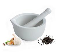 DeJivsin mortar with pestle small, mortar and pestle set 10 cm, mortar with pestle for spices, nuts, pepper or herbs, spice mortar porcelain, dishwasher safe