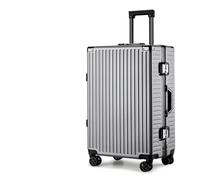 DEJJYYYZ Suitcase Trunk Fit For MAN Bag Can Sit Cabin Suitcase Female Carry-on Boarding Password Trolley Case (Color : Silver, Size : 28")