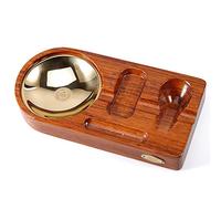 DeJoo Tobacco Pipe Bracket Wooden Metal Cigar Ashtray Smoking Pipe Holder for Home Office