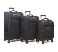 Dejuno Executive Spinner Luggage USB Port, Black, 3-Piece Set (20in, 26in & 30in), Black, 3-Piece Set (20in, 26in & 30in), Executive 3-Piece Spinner Luggage Set with USB Port