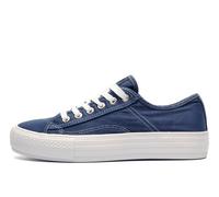 Dek Womens 6 Eye Soft Canvas Plimsol Shoe Denim Blue UK 4