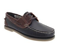 (UK 8 / EU 42) Mens Moccasin Boat Deck Driving Shoe Leather Casual Loafer Lace up