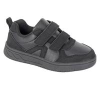 Dek Boys Cyclone Touch Fastening School Shoes Boys School Trainers Black Pumps Touch Fasten Pumps Sizes 10-5 All Black 4 UK