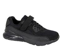 Dek Boys/Girls Eagle Touch Fasten School Shoes/School Trainers with Elastic Lace Black 4 UK