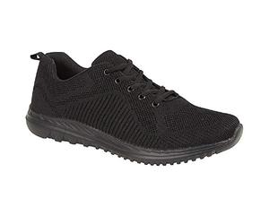 Dek Boys/Girls Freeway Super Lightweight Memory Foam Lace Up Trainers Black