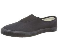 DEK Boys Girls Unisex Black Slip On Canvas Back to School Uniform PE Pumps Sports Trainers Plimsolls (Black, Numeric_12)