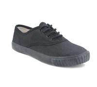 Dek Boys Girls Unisex Canvas Lace Up PE Pumps Sports Back to School Uniform Trainers Plimsolls (Black, Numeric_3)