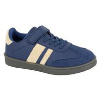 Dek Boys Osprey Touch Fastening Trainers/Boys Pumps with Elastic Lace Navy/Stone 4 UK