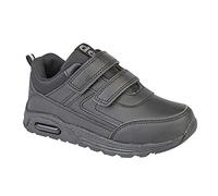 Dek Boys Touch Fasten Light Weight School Trainers Black 5 UK