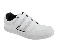 DEK CHARING CROSS Mens Triple Velcro Trainers White UK 8