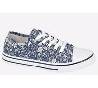 Dek Daisy Floral Womens Plimsoll Shoes | Plimsolls | Blue Floral | UK Size 3