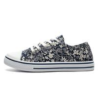 Dek Daisy Floral Womens Plimsoll Shoes | Plimsolls | Blue Floral | UK Size 5