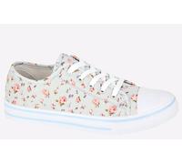 Dek Divine Floral Womens Plimsol Trainers Size: 7 Colour : Light Grey Floral