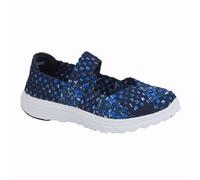 Dek Elasticated Interlaced Bar Shoes Boulevard Dark Blue 5