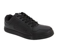 Dek EUSTON Flat All Black Lase Up Casual Sport Trainers - All Black PVC, Mens UK 6 / EU 40