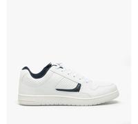 Dek EUSTON Flat All Black Lase Up Casual Sport Trainers - White/Navy Blue PVC, Mens UK 11 / EU 45