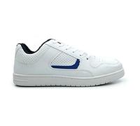 Dek Euston Mens White/Navy Blue Lace Trainers (11 UK, White/Navy Blue)