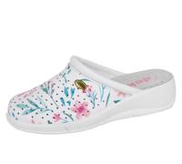 Dek Floral Perforated Womens Clog | Slip On Shoes | White | UK Size 5