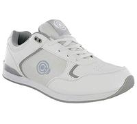 Dek JACK Lace Up Original Padded Bowling Trainer Shoes - White/Grey PU/Textile, Mens UK 6 / EU 40