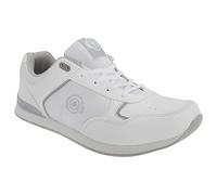 Dek JACK Lace Up Original Padded Bowling Trainer Shoes - White/Grey PU/Textile, Mens UK 7 / EU 41
