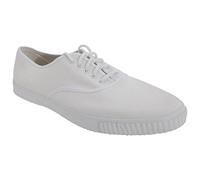 Dek Junior Lace 4 Eyelet Classic School Plimsolls - White Canvas, Mens UK 6 / EU 40