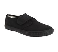Dek Junior Touch Fastening Classic School Plimsolls All Black - Black Canvas, Small Kids UK 9 / EU 26