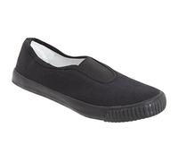 Dek Kids Unisex Junior Gusset Canvas Natural Rubber Plimsolls (13 UK Junior) (Black)