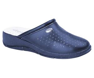 Dek L706C-7 Womens Clog Mule Wedge Heel Navy Blue 7 UK