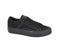 Dek L944A-8 Womens 6 Eye Soft Canvas Plimsol Shoe Black Size 8