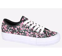 Dek L438A-3 Womens 6 Eye Soft Canvas Plimsol Shoe Black Multi, Size 3
