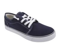 Dek Men's 4 Eye Padded Canvas Deck Shoes in Navy | Size: 5 Dek Navy 5