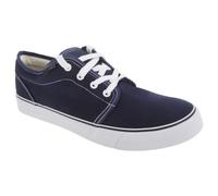 Dek Men's 4 Eye Padded Canvas Deck Shoes in Navy | Size: 8 Dek Navy 8