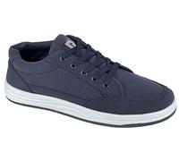 DEK Mens Navy Blue Casual Canvas Lace Up Skate Sneaker Pumps Trainers (Navy, Numeric_8)