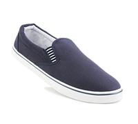 DEK Mens Slip On Canvas Flat Boat Yachting Deck Plimsoll Espadrilles Casual Pumps Trainers Shoes (Navy, Numeric_8)