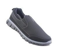 DEK Mens Super Lightweight Memory Foam Slip On Elasticated Breathable Mesh Casual Sneaker Pumps Trainers (Black, Numeric_12)