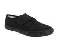Dek Men's Touch Fastening Black Canvas Plimsolls | Size: 7 Dek Black 7
