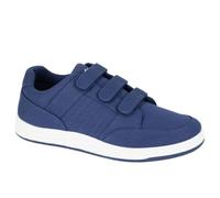 Dek Mens Touch Fastening Canvas Shoes Denim Pumps Mens Pumps Padded Collar Triple Touch Fasten Straps Navy Blue 7 UK