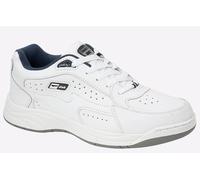 Mens Wide Fit lace Up Trianers (8, White)