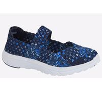 DEK Womens/Ladies Elasticated Interlaced Bar Shoes (6 UK) (Navy/Grey)