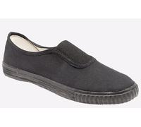 Dek Portland Slip-On Plimsols Men's | Slip On Shoes | Black | UK Size 8