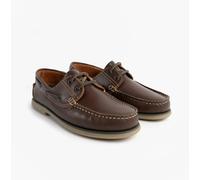 DEK RIVER Mens Leather Moccasin Boat Shoes Brown - UK 11