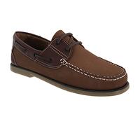 Dek River Mens Nubuck Moccasin Boat Shoes Brown