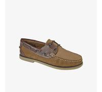 DEK RIVER Mens Nubuck Moccasin Boat Shoes Brown - UK 12