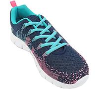Dek Starlight Lace Trainer with Memory Foam Sock - Navy/Aqua/Fuchsia Textile/Synth.Nubuck, Ladies UK 8 / EU 41