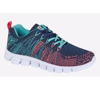 Dek Starlight Superlight Memory Foam Womens Trainers, Size 3 In Navy/Aqua/Fuchsia