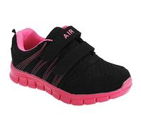 Dek Superlight Air Sprint Children's girls Kids Junior Shoes Running Trainers (12 UK Child, Black/Fuchsia)
