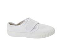 Dek Touch Fastening White Canvas Plimsolls | Size: 1 Dek White 1