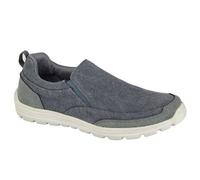 DEK TYNE Mens Denim Canvas Slip On Trainers Navy - UK 8